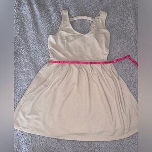 American Eagle Outfitters Cream Sleeveless Halter Sundress